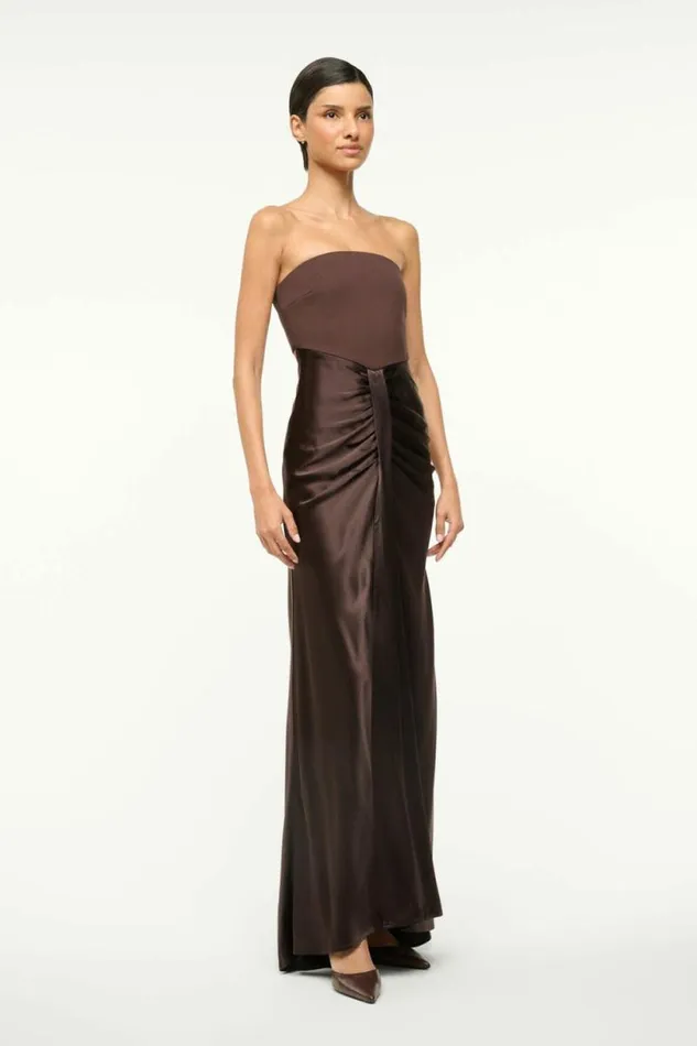 STAUD Dresses WAYFARING DRESS Dark Chocolate 8211 Women STAUD Dresses WAYFARING DRESS Dark Chocolate 8211 Women