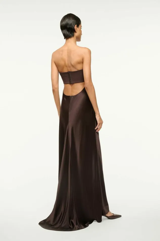 STAUD Dresses WAYFARING DRESS Dark Chocolate 8211 Women STAUD Dresses WAYFARING DRESS Dark Chocolate 8211 Women