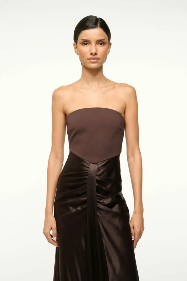 STAUD Dresses WAYFARING DRESS Dark Chocolate 8211 Women STAUD Dresses WAYFARING DRESS Dark Chocolate 8211 Women