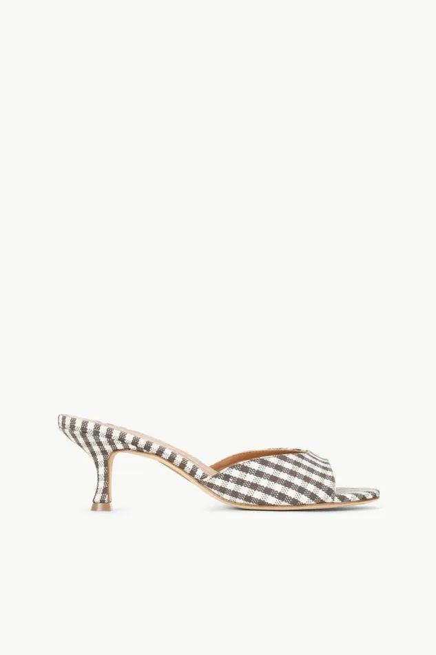 STAUD Mules and Flats BRIGITTE MULE Dark Chocolate Micro Check 8211 Women