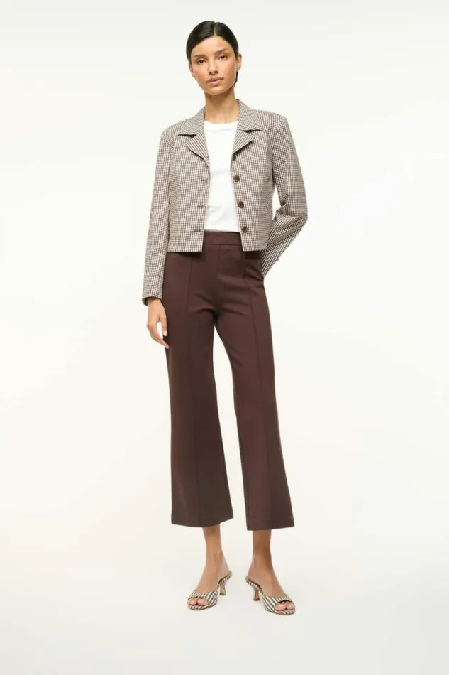 STAUD Mules and Flats BRIGITTE MULE Dark Chocolate Micro Check 8211 Women STAUD Mules and Flats BRIGITTE MULE Dark Chocolate Micro Check 8211 Women