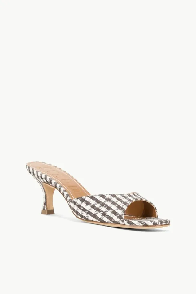 STAUD Mules and Flats BRIGITTE MULE Dark Chocolate Micro Check 8211 Women STAUD Mules and Flats BRIGITTE MULE Dark Chocolate Micro Check 8211 Women