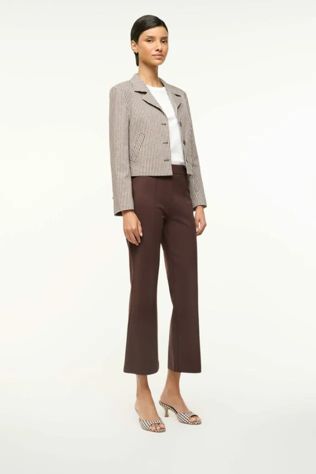 STAUD Mules and Flats BRIGITTE MULE Dark Chocolate Micro Check 8211 Women STAUD Mules and Flats BRIGITTE MULE Dark Chocolate Micro Check 8211 Women
