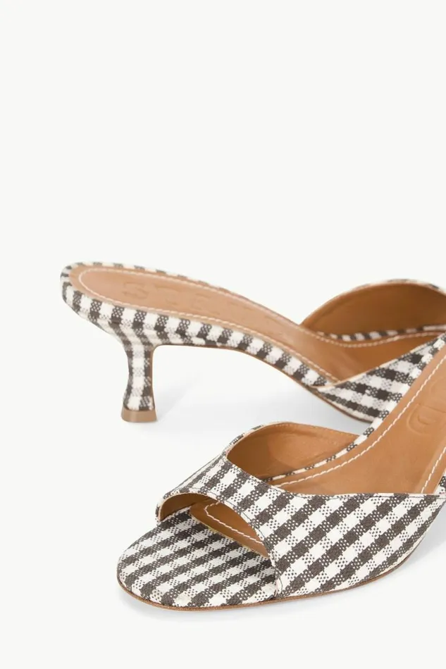 STAUD Mules and Flats BRIGITTE MULE Dark Chocolate Micro Check 8211 Women STAUD Mules and Flats BRIGITTE MULE Dark Chocolate Micro Check 8211 Women
