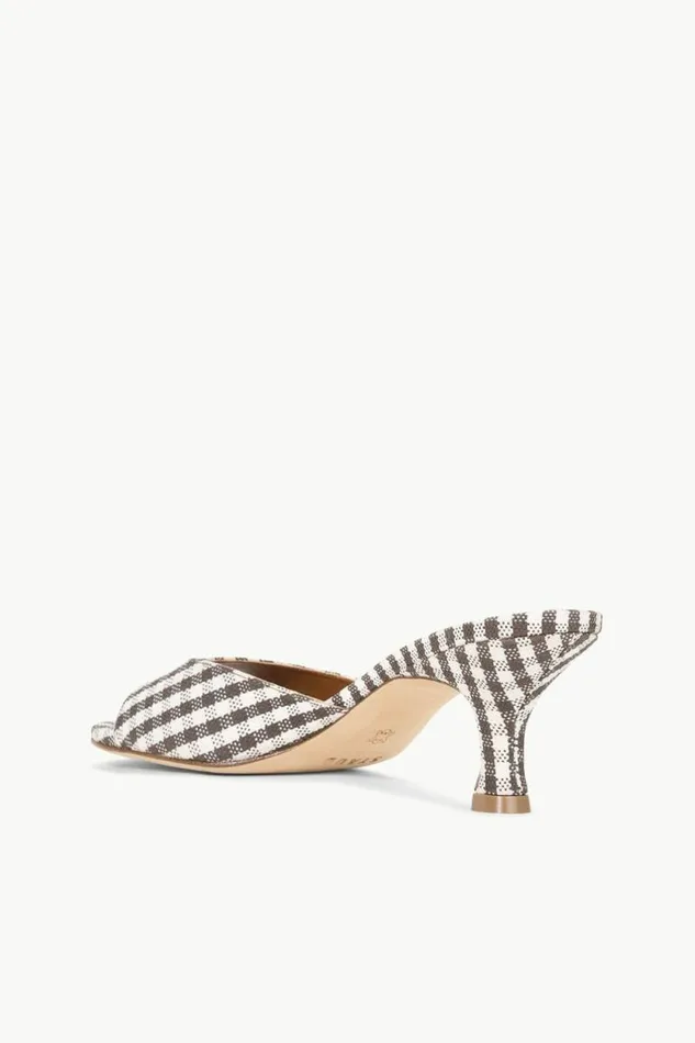 STAUD Mules and Flats BRIGITTE MULE Dark Chocolate Micro Check 8211 Women STAUD Mules and Flats BRIGITTE MULE Dark Chocolate Micro Check 8211 Women