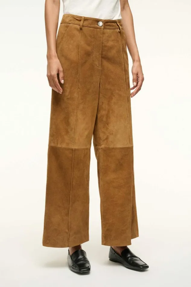 STAUD Pants and Shorts MASONRY PANT Tan Suede 8211 Women STAUD Pants and Shorts MASONRY PANT Tan Suede 8211 Women