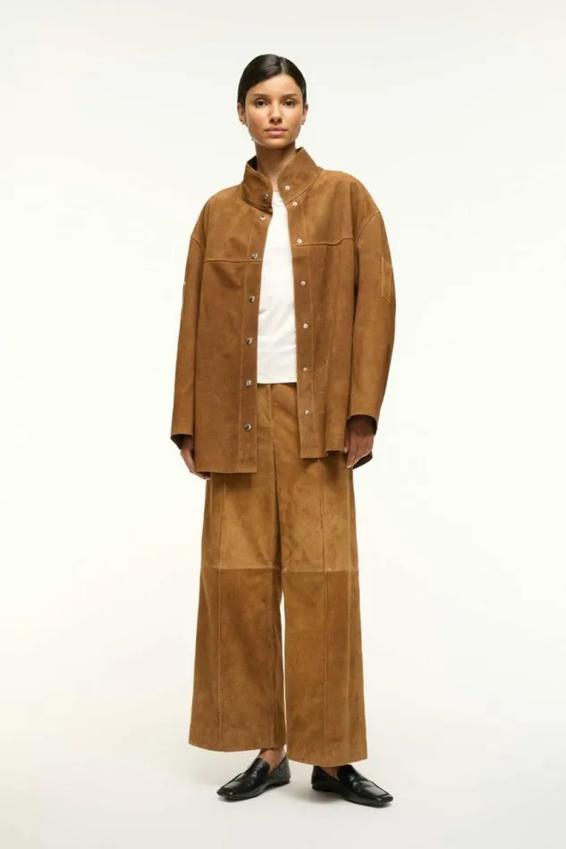 STAUD Pants and Shorts MASONRY PANT Tan Suede 8211 Women STAUD Pants and Shorts MASONRY PANT Tan Suede 8211 Women