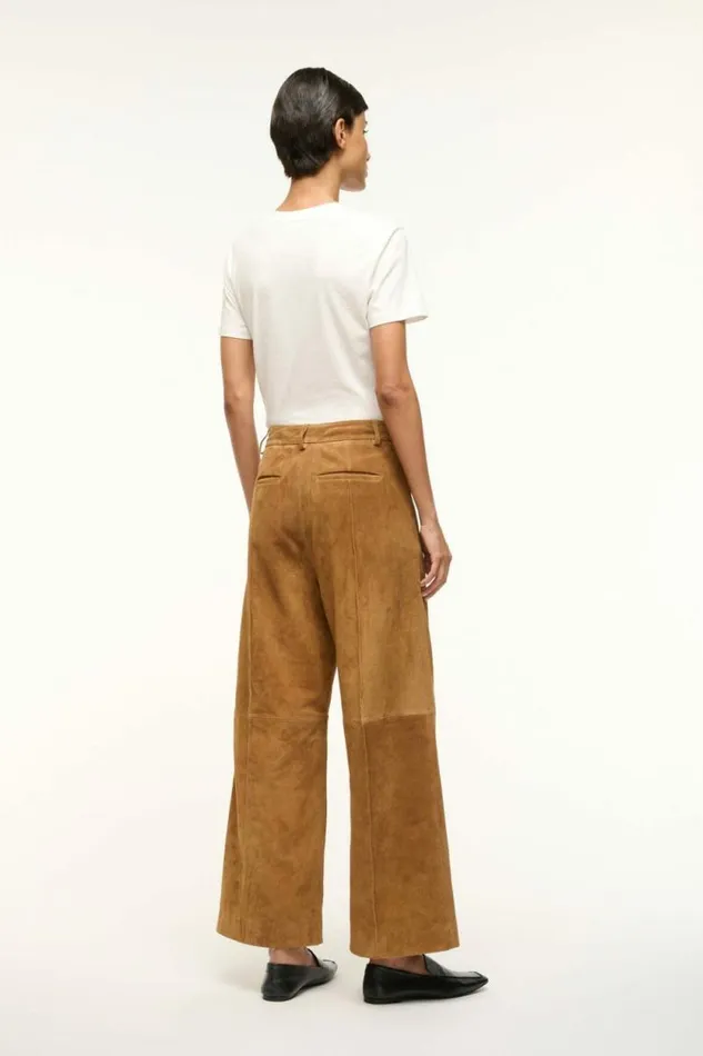 STAUD Pants and Shorts MASONRY PANT Tan Suede 8211 Women STAUD Pants and Shorts MASONRY PANT Tan Suede 8211 Women