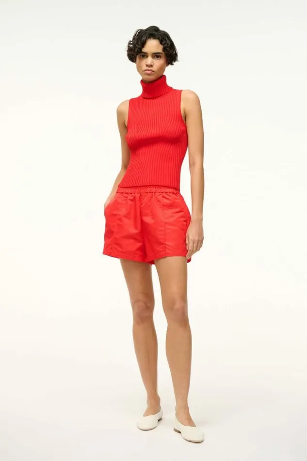 STAUD Pants and Shorts TAURUS SHORT Red Rose Nylon 8211 Women