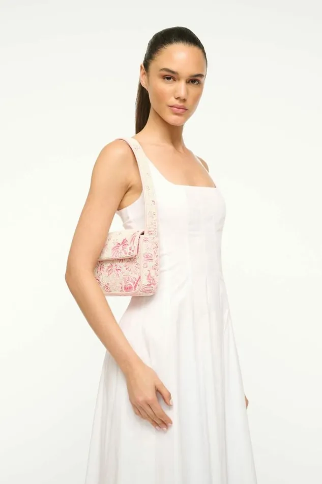 STAUD Shoulder TOMMY BEADED BAG Ivory Cherry Blossom Toile 8211 Women