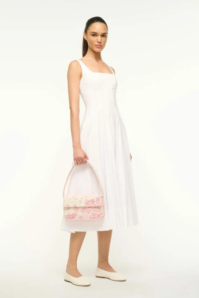 STAUD Shoulder TOMMY BEADED BAG Ivory Cherry Blossom Toile 8211 Women