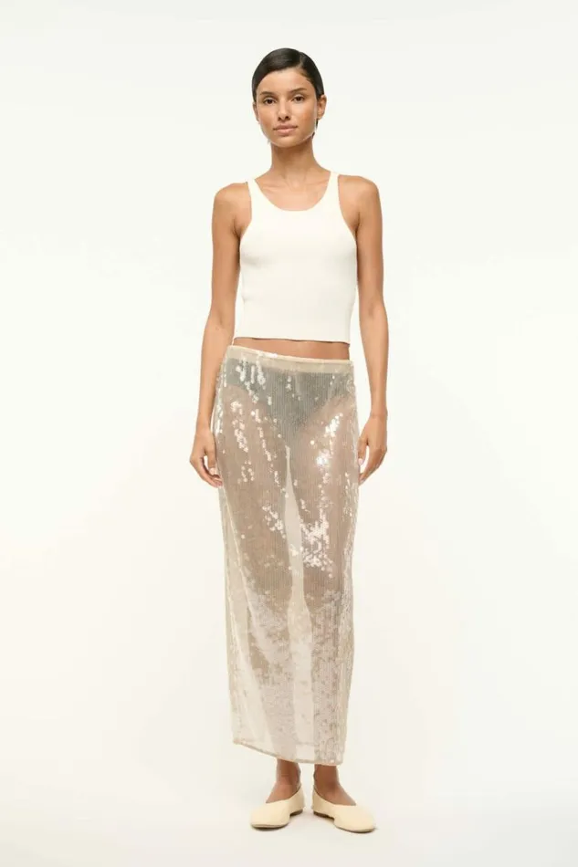 STAUD Skirts CASEY SKIRT Moon 8211 Women STAUD Skirts CASEY SKIRT Moon 8211 Women