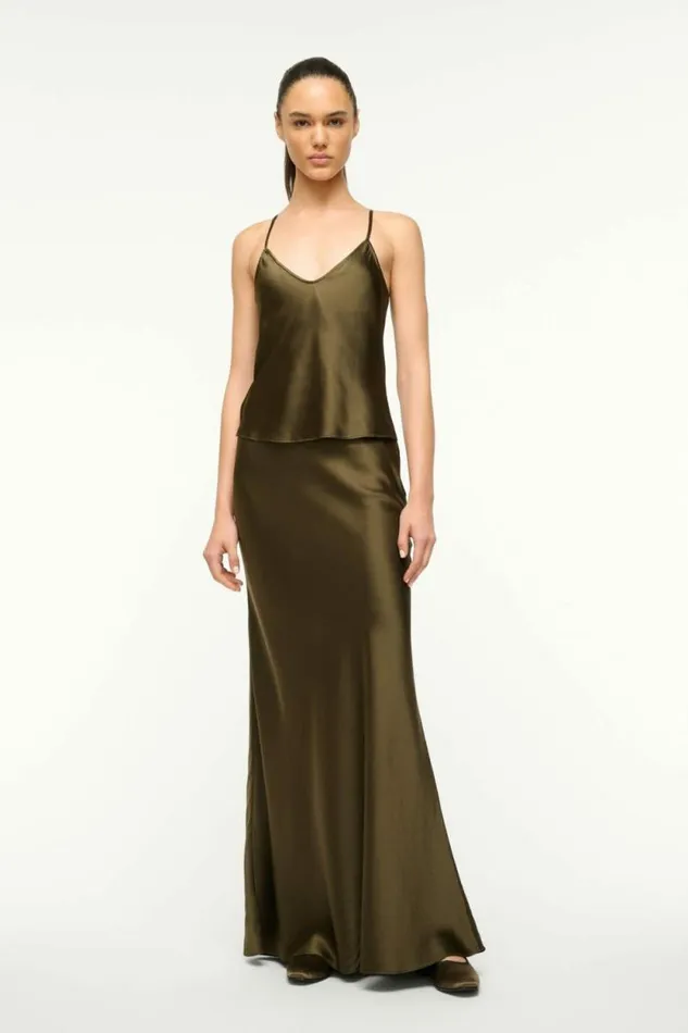 STAUD Skirts ODIN SILK SKIRT Woodland 8211 Women STAUD Skirts ODIN SILK SKIRT Woodland 8211 Women