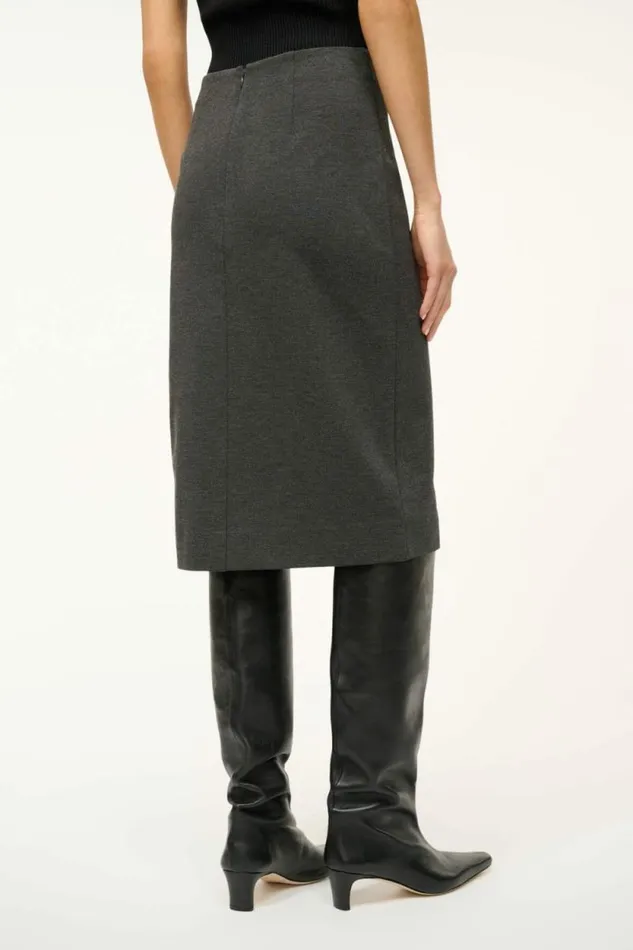 STAUD Skirts PASCALE PENCIL SKIRT Heather Grey 8211 Women