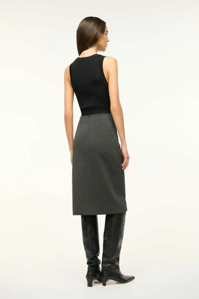 STAUD Skirts PASCALE PENCIL SKIRT Heather Grey 8211 Women