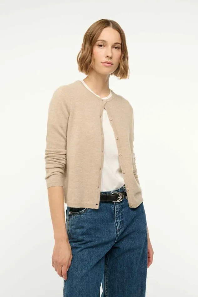 STAUD Sweaters MIDNIGHT CASHMERE CARDIGAN Stone 8211 Women STAUD Sweaters MIDNIGHT CASHMERE CARDIGAN Stone 8211 Women