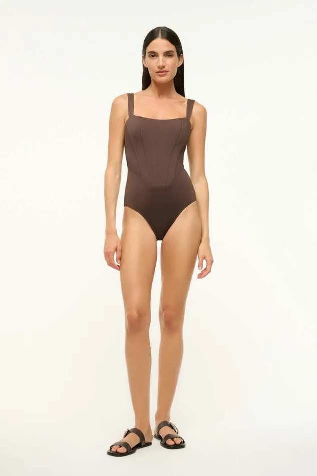 STAUD Swim ADELAIDE ONE PIECE Dark Chocolate 8211 Women STAUD Swim ADELAIDE ONE PIECE Dark Chocolate 8211 Women