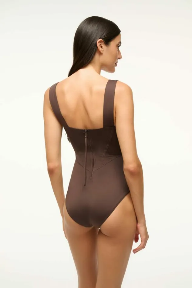 STAUD Swim ADELAIDE ONE PIECE Dark Chocolate 8211 Women STAUD Swim ADELAIDE ONE PIECE Dark Chocolate 8211 Women