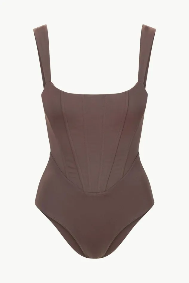 STAUD Swim ADELAIDE ONE PIECE Dark Chocolate 8211 Women STAUD Swim ADELAIDE ONE PIECE Dark Chocolate 8211 Women