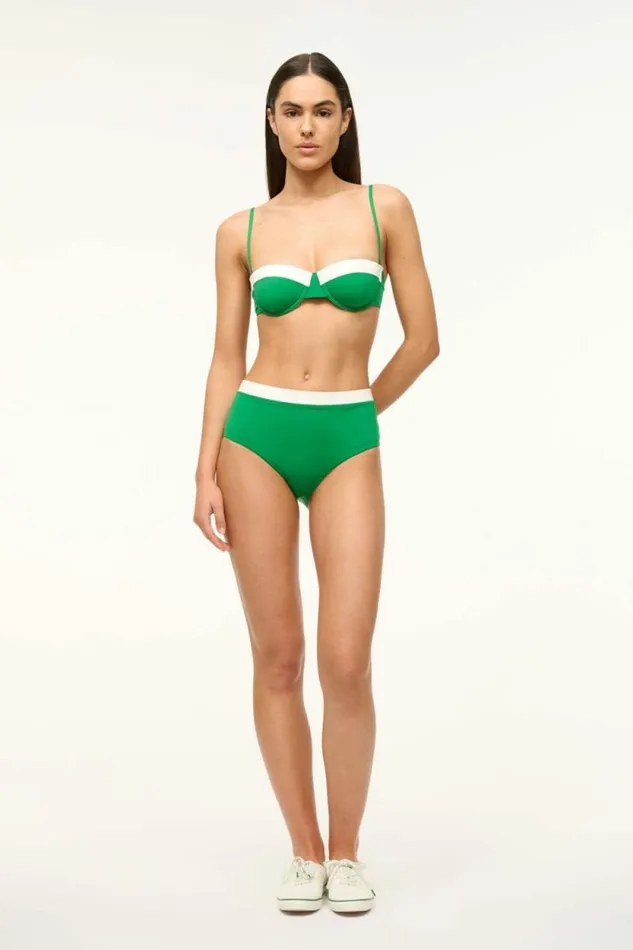 STAUD Swim DEVON HIGH RISE BIKINI BOTTOM Vert White 8211 Women STAUD Swim DEVON HIGH RISE BIKINI BOTTOM Vert White 8211 Women