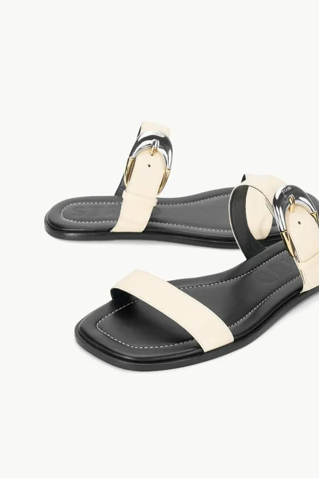 STAUD Swim HARLOW FLAT SANDAL Cream 8211 Women STAUD Swim HARLOW FLAT SANDAL Cream 8211 Women