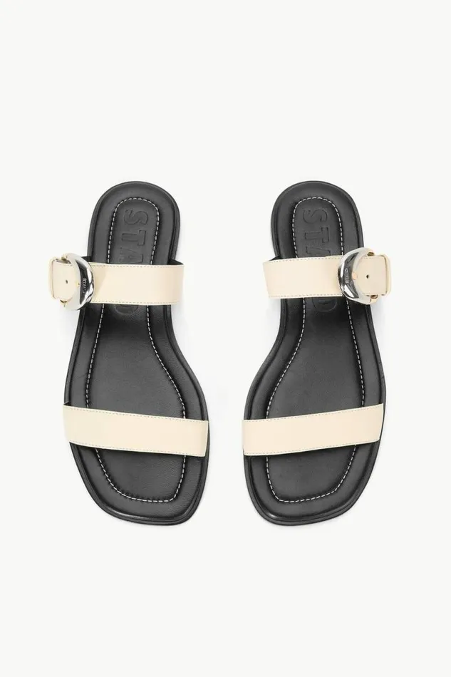 STAUD Swim HARLOW FLAT SANDAL Cream 8211 Women STAUD Swim HARLOW FLAT SANDAL Cream 8211 Women