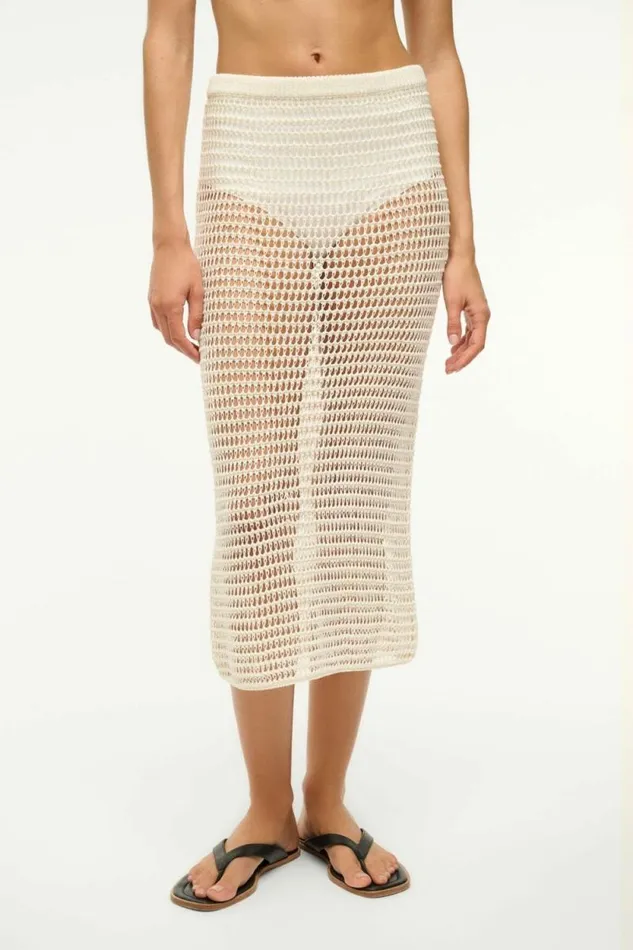 STAUD Swim INES COVERUP SKIRT Ivory 8211 Women