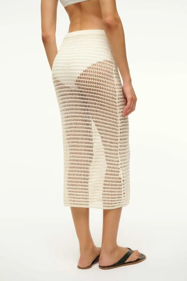 STAUD Swim INES COVERUP SKIRT Ivory 8211 Women