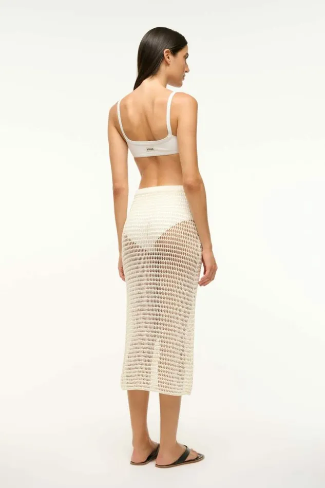 STAUD Swim INES COVERUP SKIRT Ivory 8211 Women