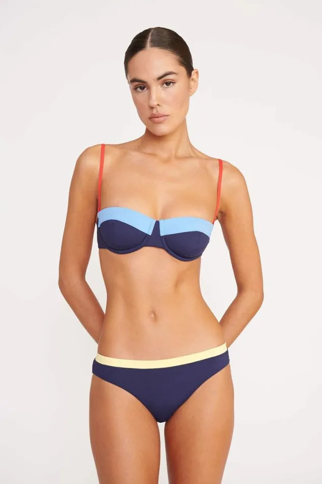 STAUD Swim JO BALCONETTE BIKINI TOP Navy Colorblock 8211 Women