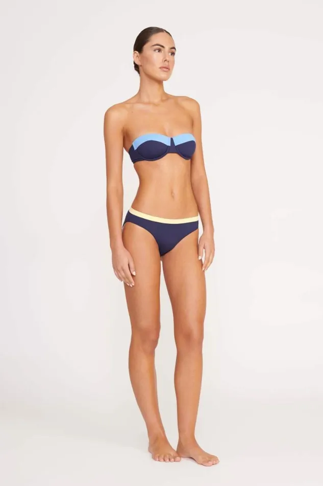 STAUD Swim JO BALCONETTE BIKINI TOP Navy Colorblock 8211 Women
