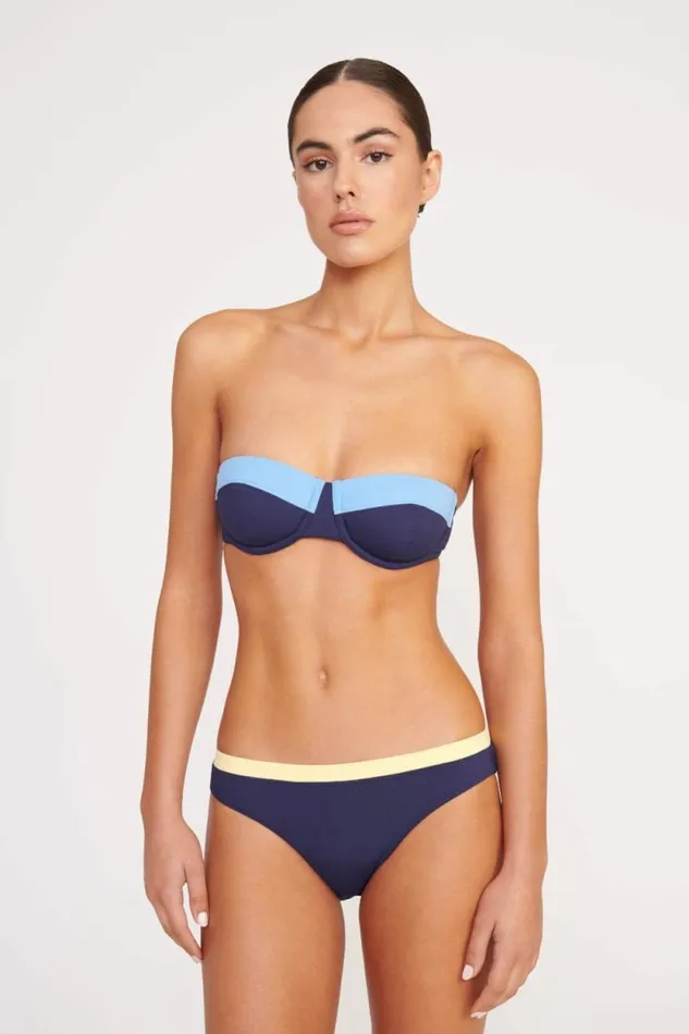STAUD Swim JO BALCONETTE BIKINI TOP Navy Colorblock 8211 Women