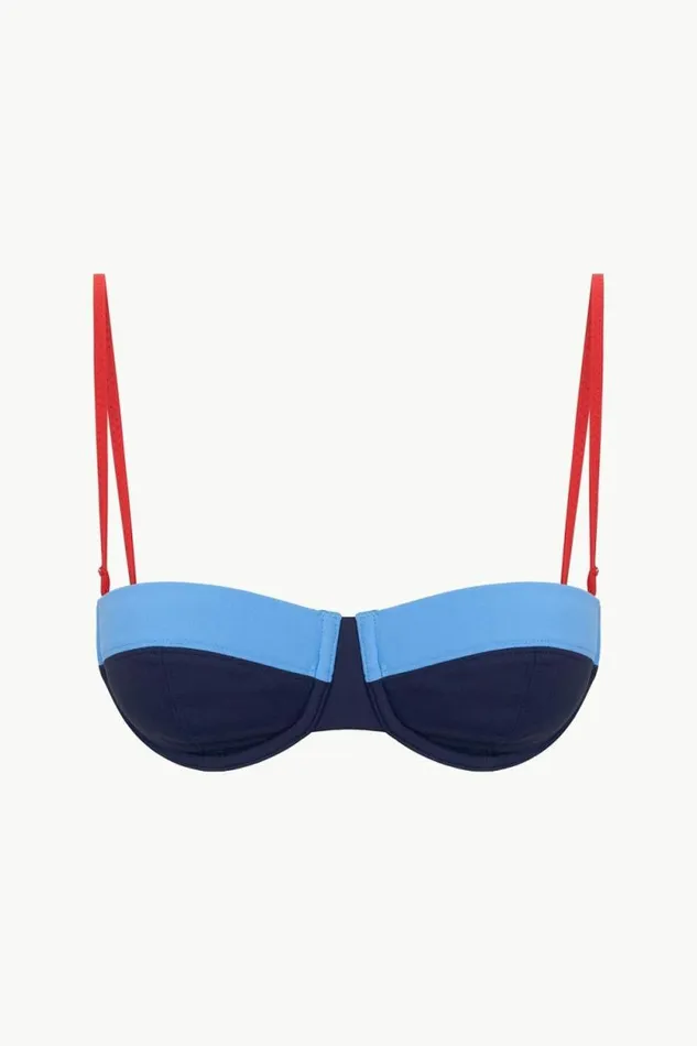 STAUD Swim JO BALCONETTE BIKINI TOP Navy Colorblock 8211 Women