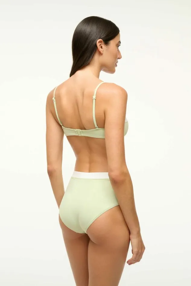 STAUD Swim JO BALCONETTE BIKINI TOP Pale Jade White 8211 Women