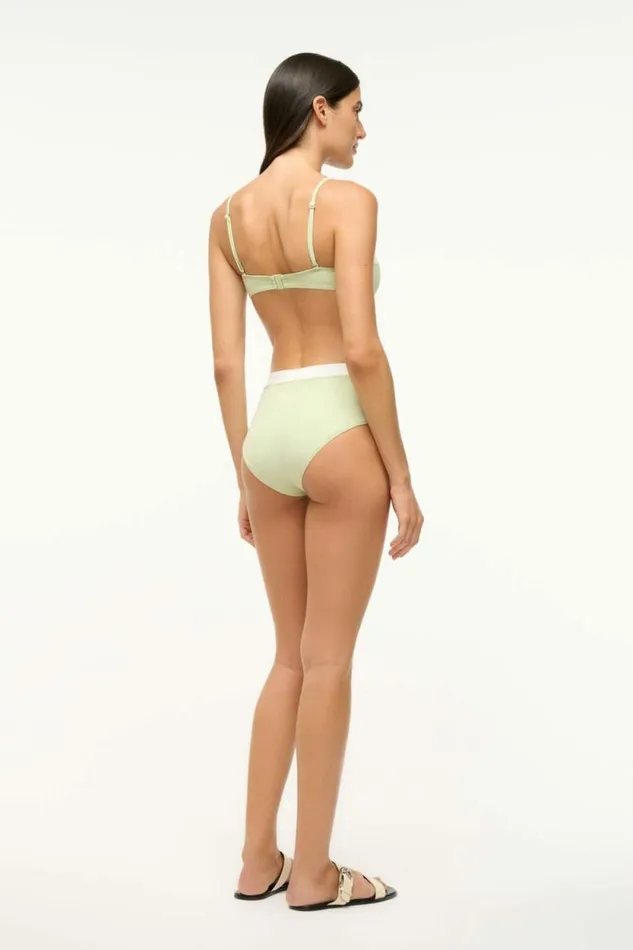 STAUD Swim JO BALCONETTE BIKINI TOP Pale Jade White 8211 Women