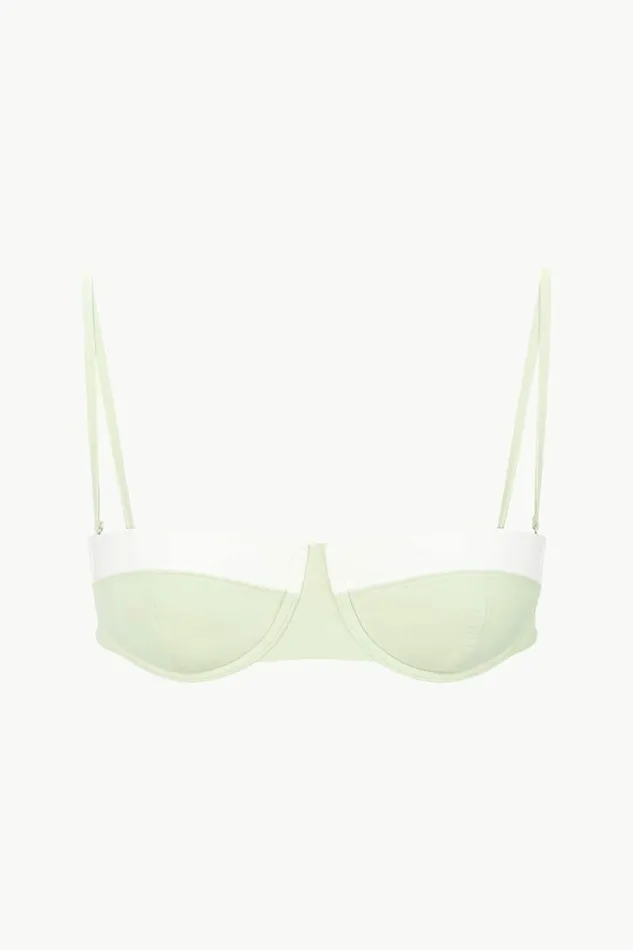 STAUD Swim JO BALCONETTE BIKINI TOP Pale Jade White 8211 Women