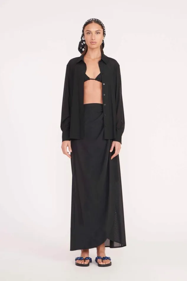 STAUD Swim MIRIAM COVERUP TOP Black 8211 Women