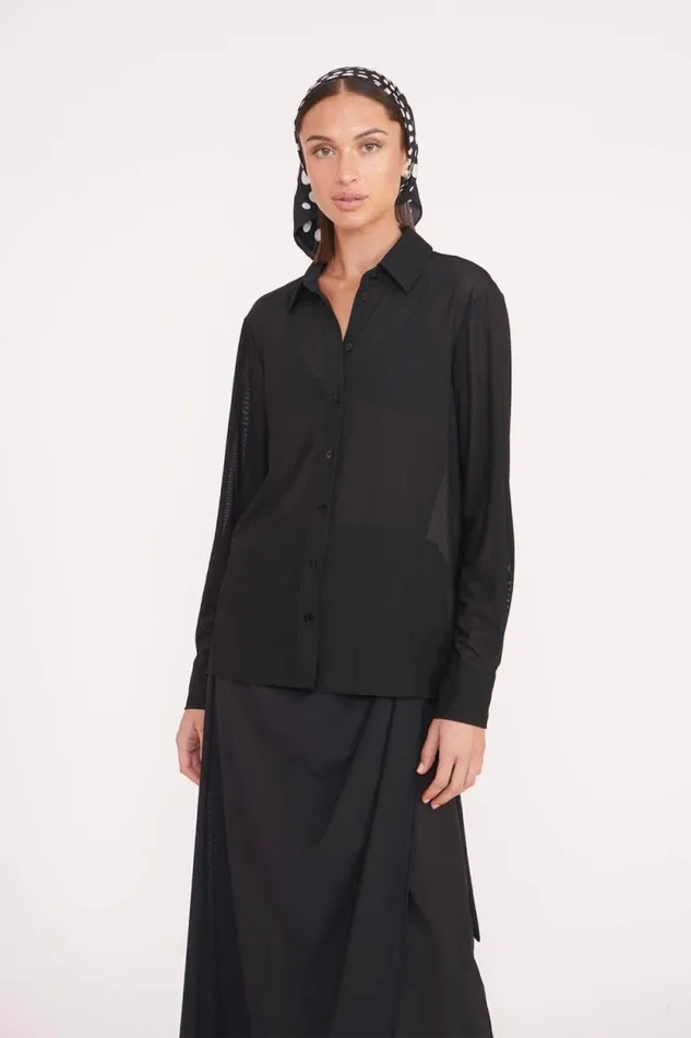 STAUD Swim MIRIAM COVERUP TOP Black 8211 Women