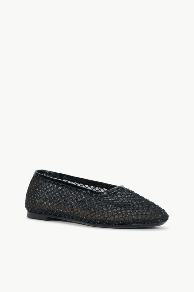 STAUD The Evening Edit ALBA BALLET FLAT Black Crystal Mesh 8211 Women STAUD The Evening Edit ALBA BALLET FLAT Black Crystal Mesh 8211 Women