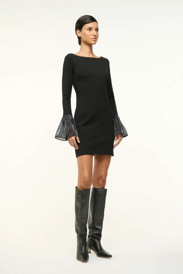 STAUD The Evening Edit HAWTHORNE DRESS Black Navy 8211 Women STAUD The Evening Edit HAWTHORNE DRESS Black Navy 8211 Women