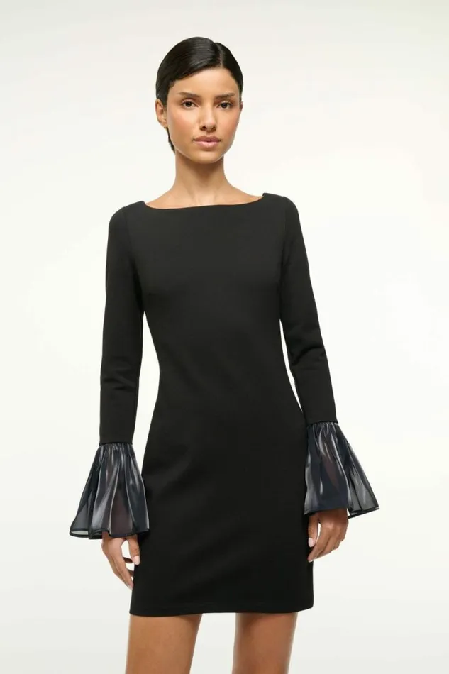 STAUD The Evening Edit HAWTHORNE DRESS Black Navy 8211 Women STAUD The Evening Edit HAWTHORNE DRESS Black Navy 8211 Women