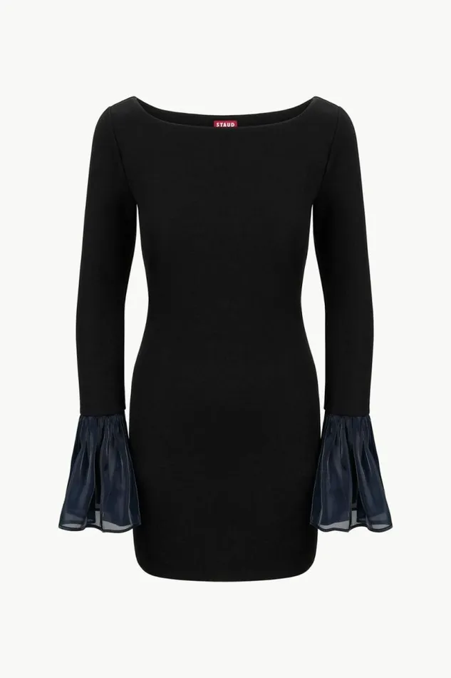 STAUD The Evening Edit HAWTHORNE DRESS Black Navy 8211 Women STAUD The Evening Edit HAWTHORNE DRESS Black Navy 8211 Women