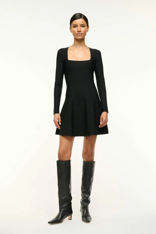 STAUD The Knit Shop DEORA DRESS Black 8211 Women