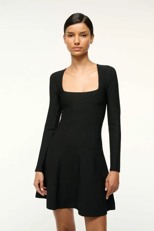STAUD The Knit Shop DEORA DRESS Black 8211 Women