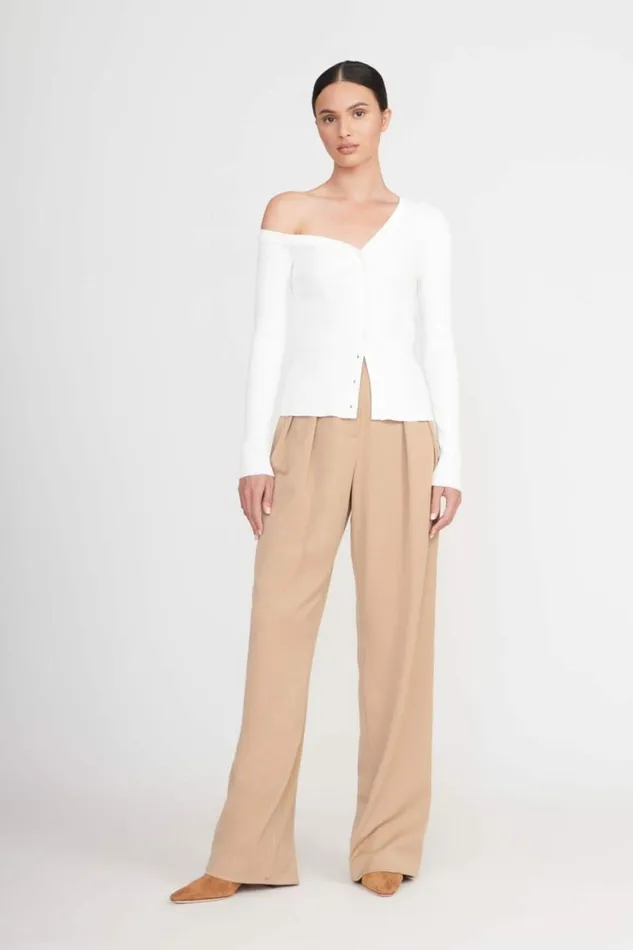 STAUD Tops CRAFTSMAN SWEATER Ivory 8211 Women