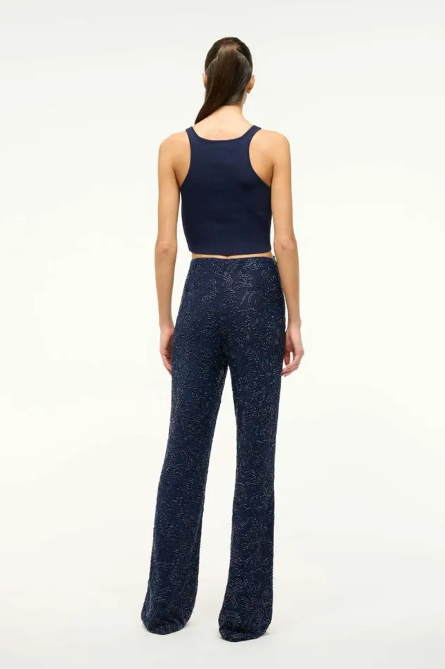 STAUD Tops IBISCO CROPPED TANK Navy 8211 Women
