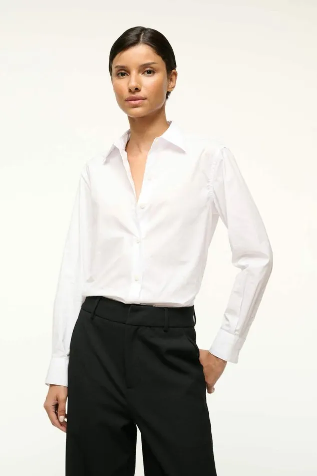 STAUD Tops ROXBURY POPLIN SHIRT White 8211 Women