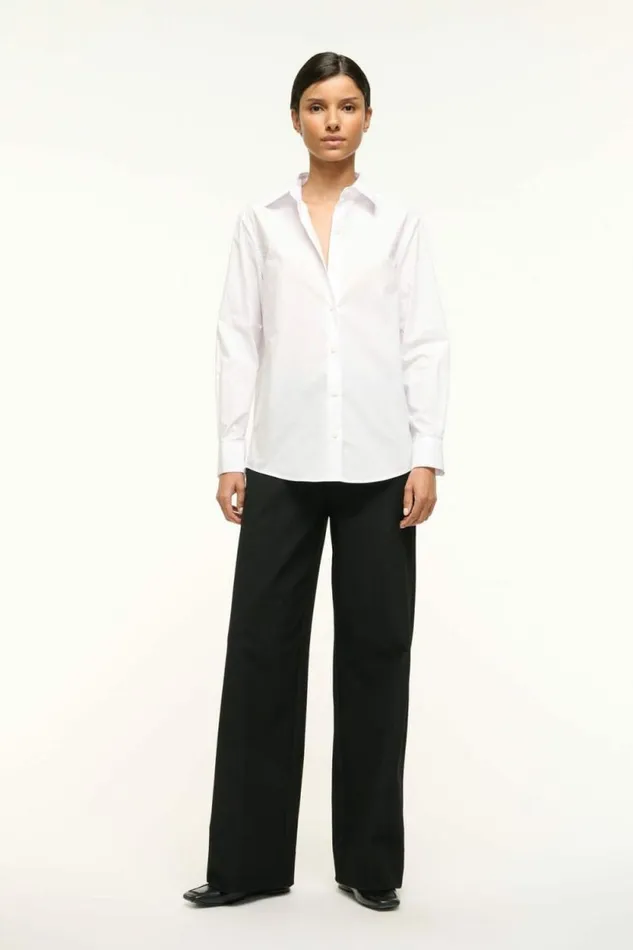 STAUD Tops ROXBURY POPLIN SHIRT White 8211 Women