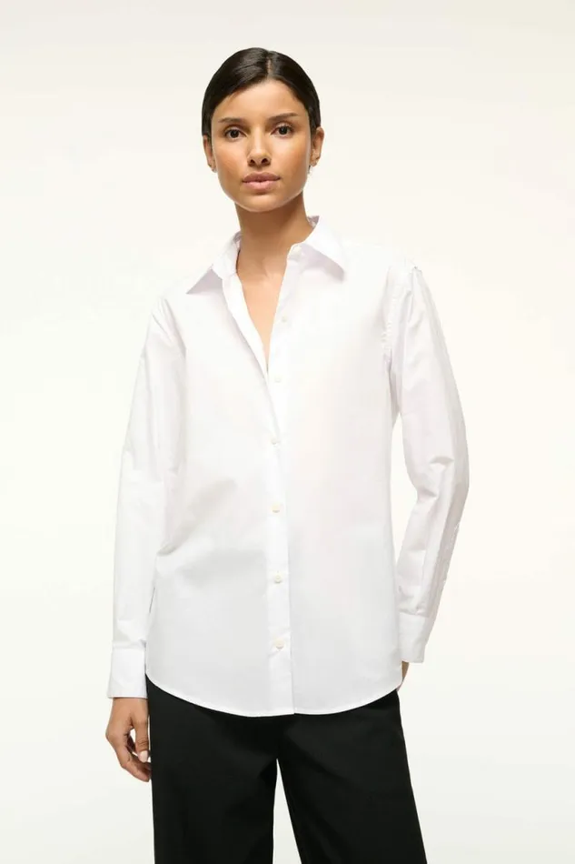 STAUD Tops ROXBURY POPLIN SHIRT White 8211 Women
