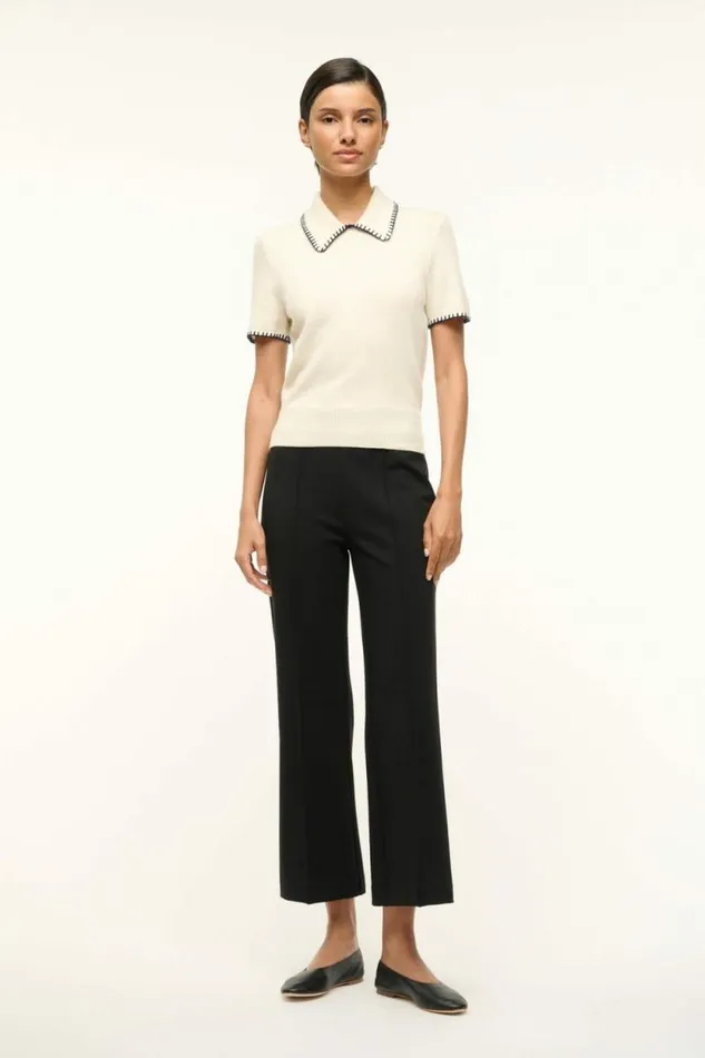 STAUD Tops WINDSOR TOP Ivory Navy 8211 Women STAUD Tops WINDSOR TOP Ivory Navy 8211 Women
